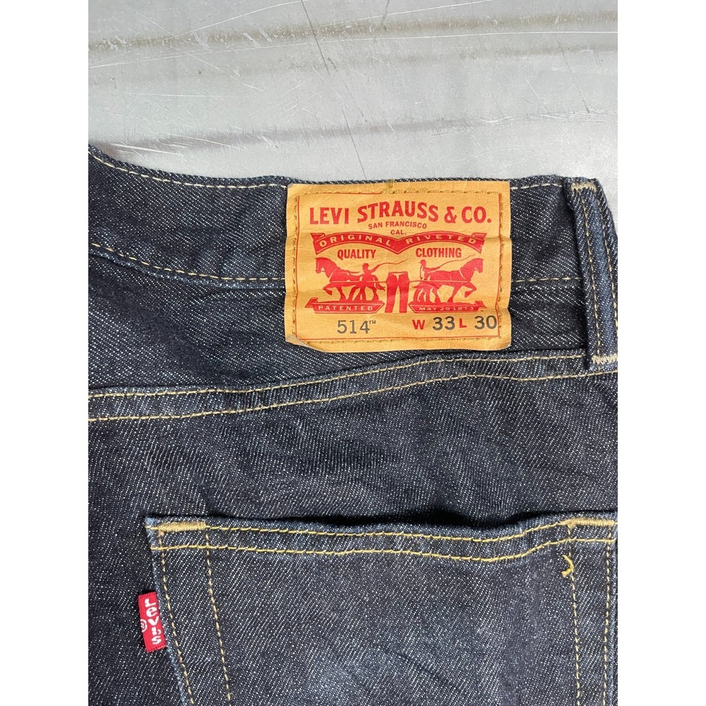 Levis 514 Straight Leg Jeans Mens 33x30 Blue Dark Wash Denim 100% Cotton - Picture 15 of 16